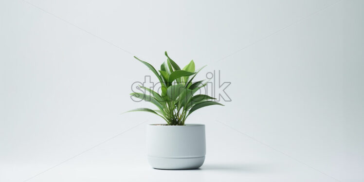 A plant in a small white pot on a white background - Starpik Stock