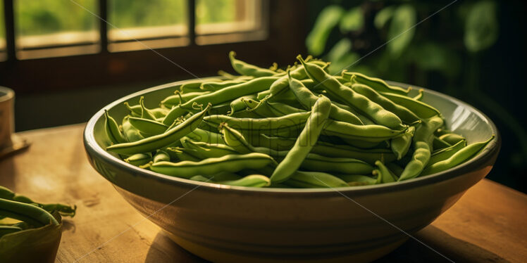 A plate of green beans - Starpik Stock