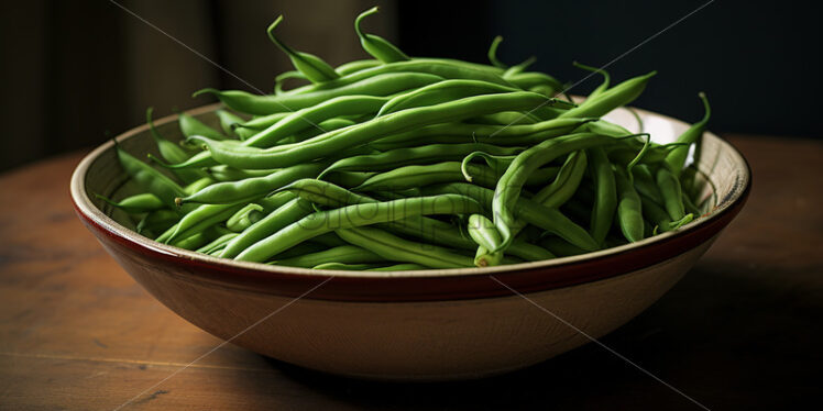 A plate of green beans - Starpik Stock