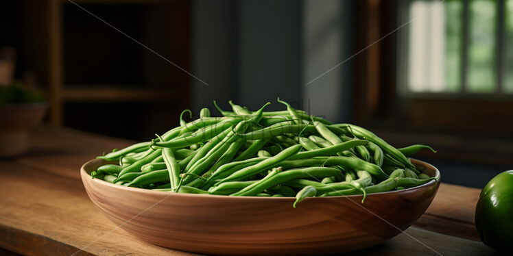 A plate of green beans - Starpik Stock