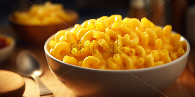 A plate with macaroni and cheese - Starpik Stock