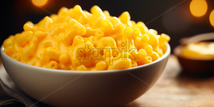 A plate with macaroni and cheese - Starpik Stock