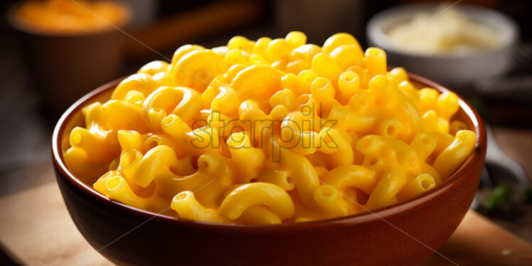 A plate with macaroni and cheese - Starpik Stock