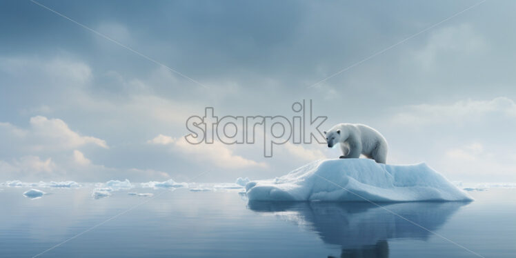 A polar bear on an iceberg - Starpik Stock