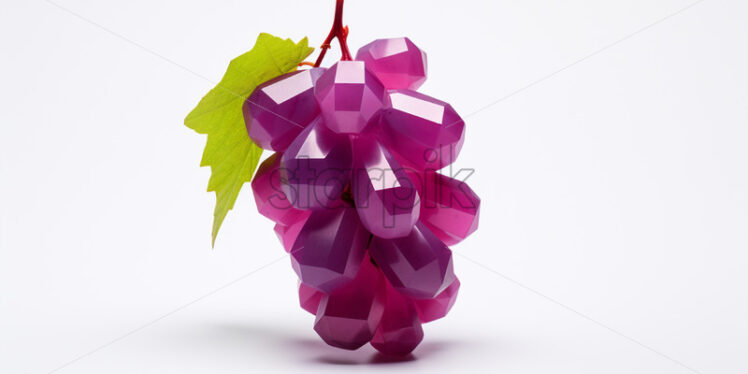 A polygonal 3d model of a grape on a white background - Starpik Stock