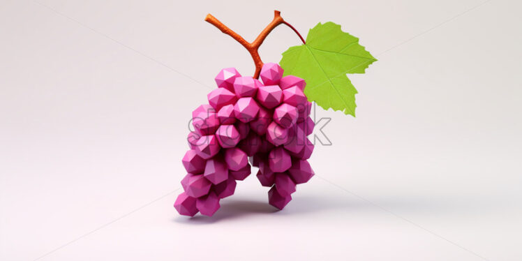 A polygonal 3d model of a grape on a white background - Starpik Stock