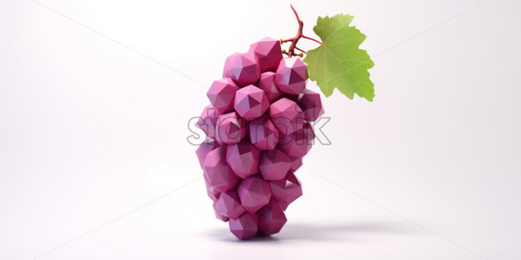 A polygonal 3d model of a grape on a white background - Starpik Stock