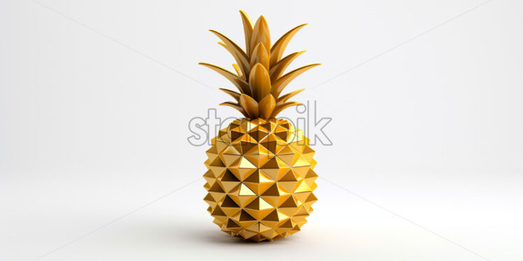 A polygonal 3d model of a pineapple on a white background - Starpik Stock