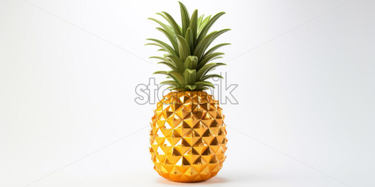 A polygonal 3d model of a pineapple on a white background - Starpik Stock