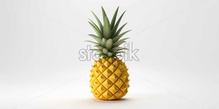 A polygonal 3d model of a pineapple on a white background - Starpik Stock