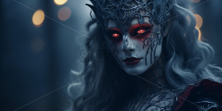 A portret of a woman in mask halloween - Starpik Stock