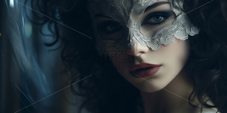 A portret of a woman in mask halloween - Starpik Stock