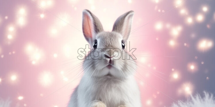 A rabbit on a pastel background - Starpik Stock