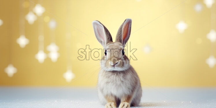 A rabbit on a pastel background - Starpik Stock