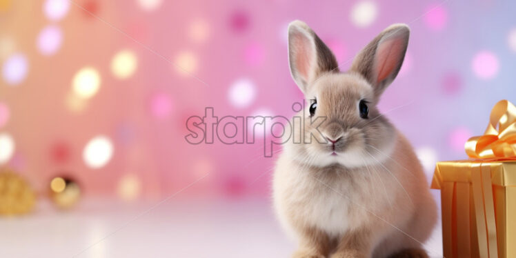 A rabbit on a pastel background - Starpik Stock