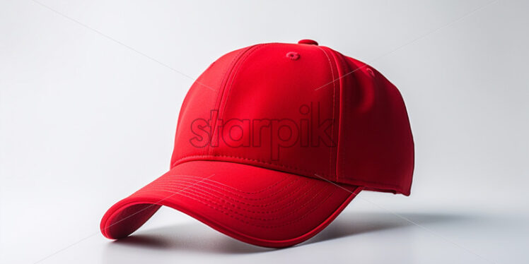 A red baseball cap on a white background - Starpik Stock