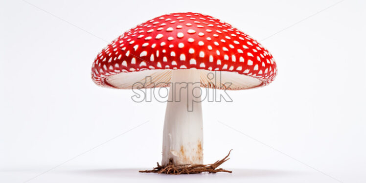 A red mushroom on a white background - Starpik Stock