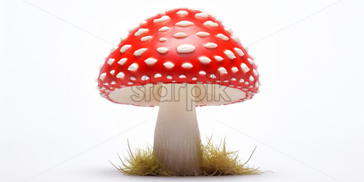 A red mushroom on a white background - Starpik Stock