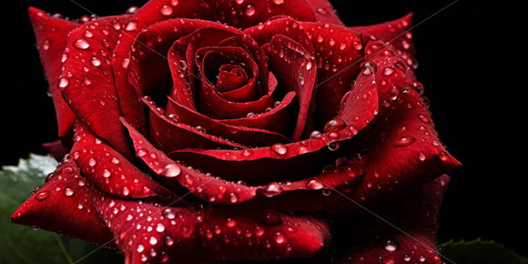 A red rose with water drops on it - Starpik Stock