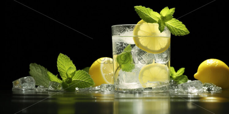 A refreshing lemonade with mint and lemon - Starpik Stock