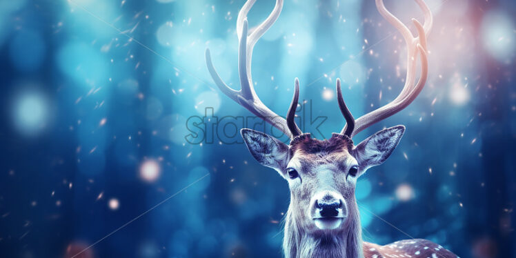 A reindeer on a Christmas background - Starpik Stock