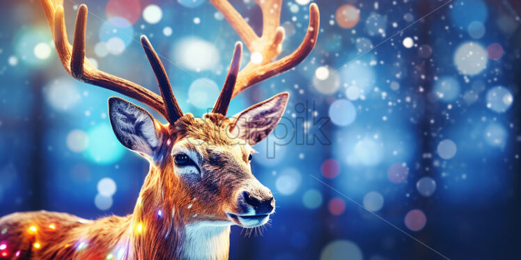 A reindeer on a Christmas background - Starpik Stock