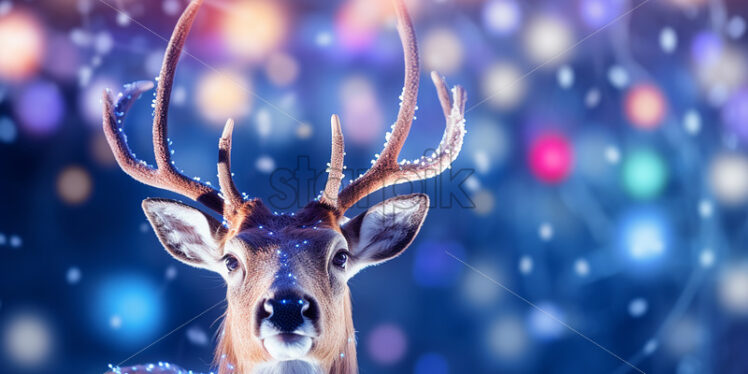 A reindeer on a Christmas background - Starpik Stock