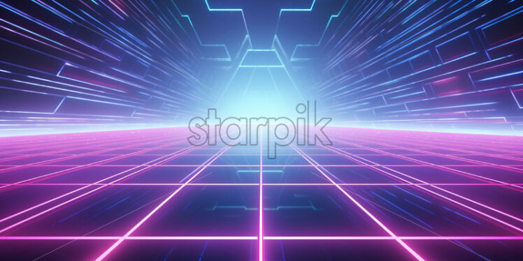 A retro futuristic background with laser grid - Starpik Stock