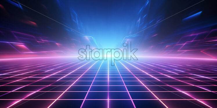 A retro futuristic background with laser grid - Starpik Stock