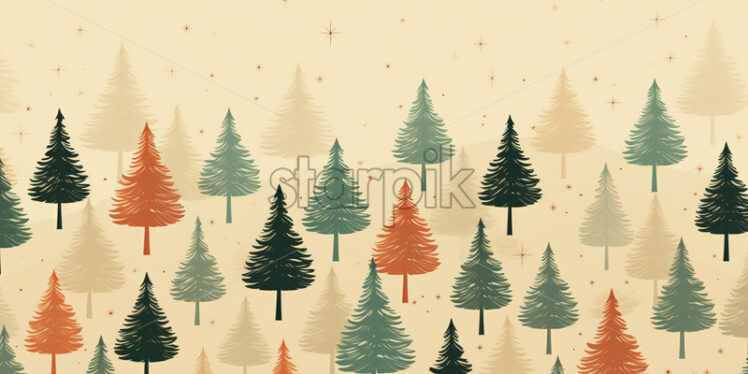 A retro pattern with Christmas trees - Starpik Stock