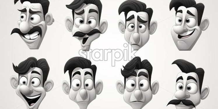 A retro portrait of a cartoon character from the 50s - Starpik Stock