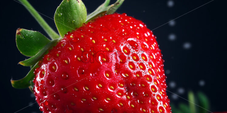 A ripe red, sweet strawberry - Starpik Stock