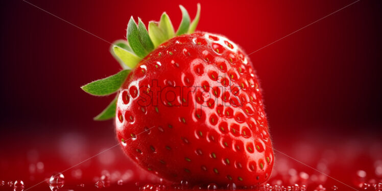 A ripe red, sweet strawberry - Starpik Stock