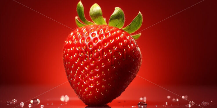 A ripe red, sweet strawberry - Starpik Stock