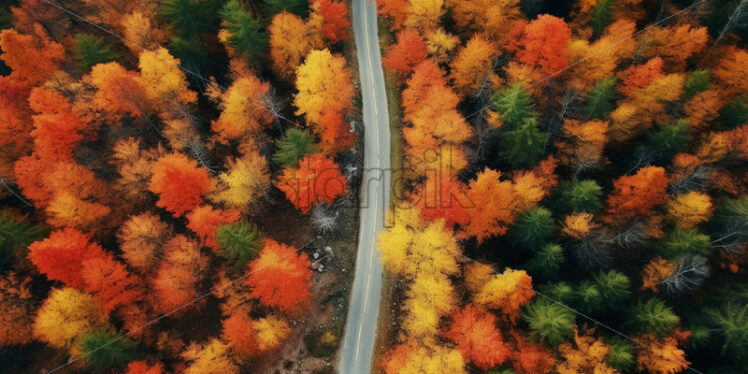 A road through an autumn forest - Starpik Stock