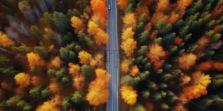 A road through an autumn forest - Starpik Stock