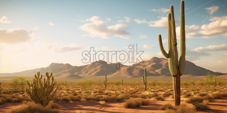 A saguaro cactus in the desert - Starpik Stock