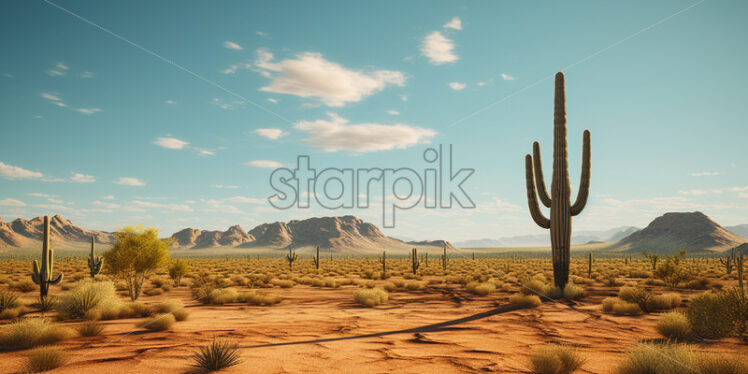 A saguaro cactus in the desert - Starpik Stock