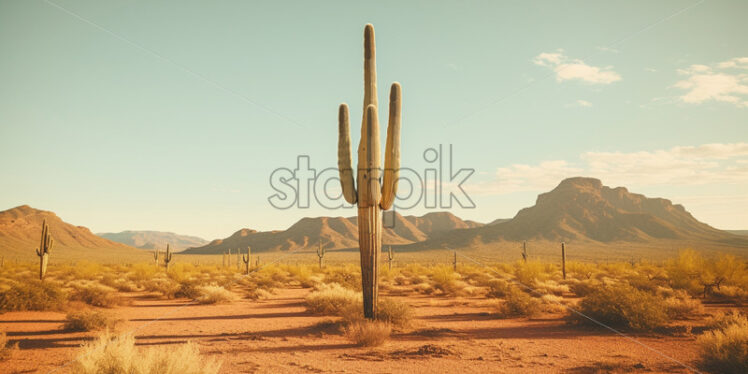 A saguaro cactus in the desert - Starpik Stock