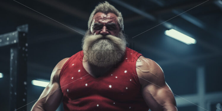 A santa with muscles - Starpik Stock