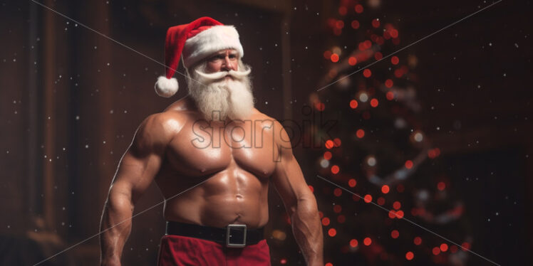 A santa with muscles - Starpik Stock