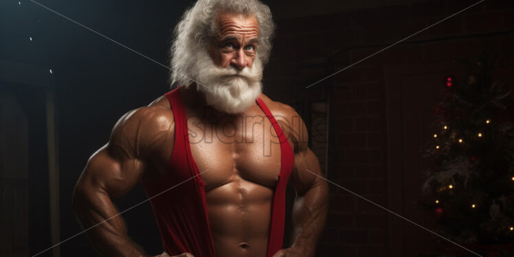 A santa with muscles - Starpik Stock