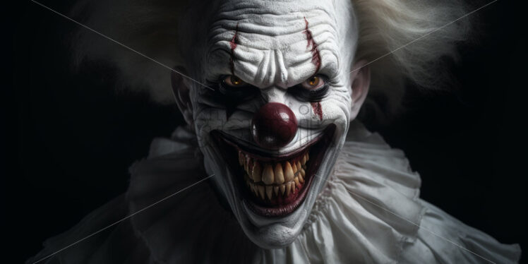 A scary clown with a devilish smile - Starpik Stock