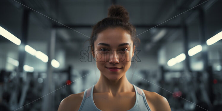 A selfie of a woman at the gym - Starpik Stock