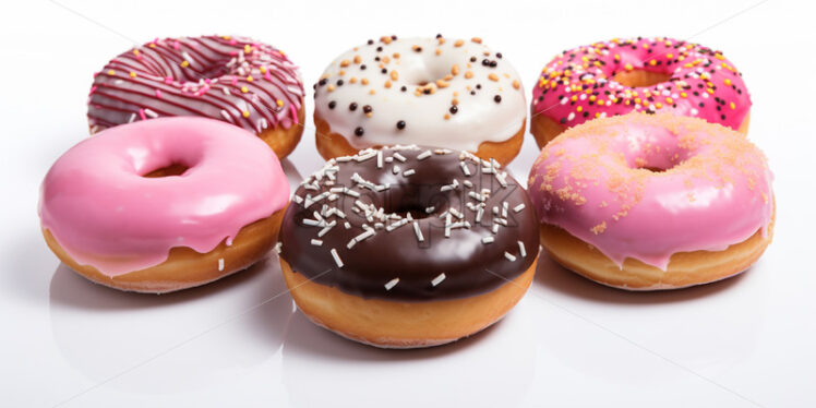 A set of donuts on a white background - Starpik Stock