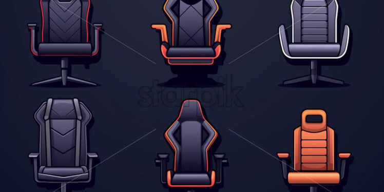 A set of icons with chairs for gamers - Starpik Stock