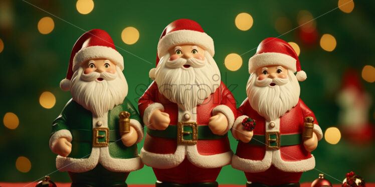 A set of porcelain Santas - Starpik Stock