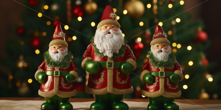 A set of porcelain Santas - Starpik Stock