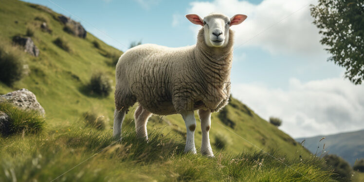 A sheep on a mountain pasture - Starpik Stock