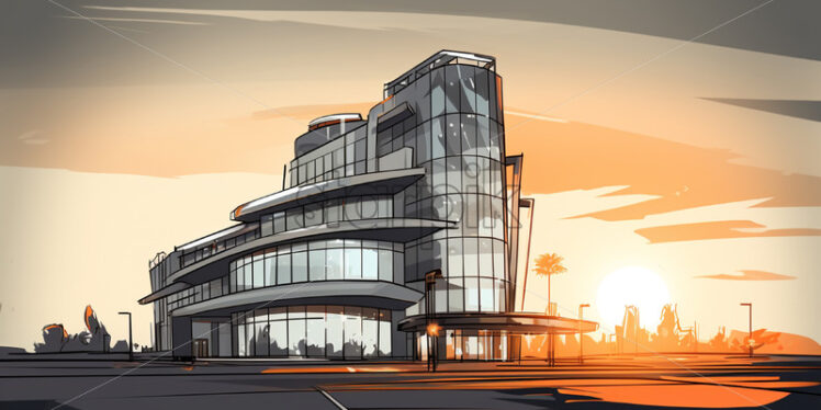 A sketch of a modern building - Starpik Stock